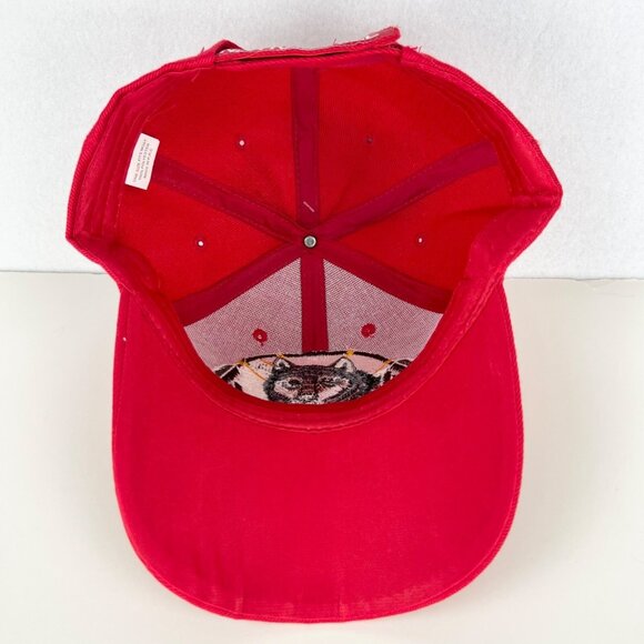 Native Pride Men's Red Cap One Size Embroidered Wolf Dreamcatcher NWT - Picture 6 of 7